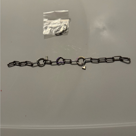 New Pandora sterling silver ruthenium me bracelet with charms - Picture 6 of 10